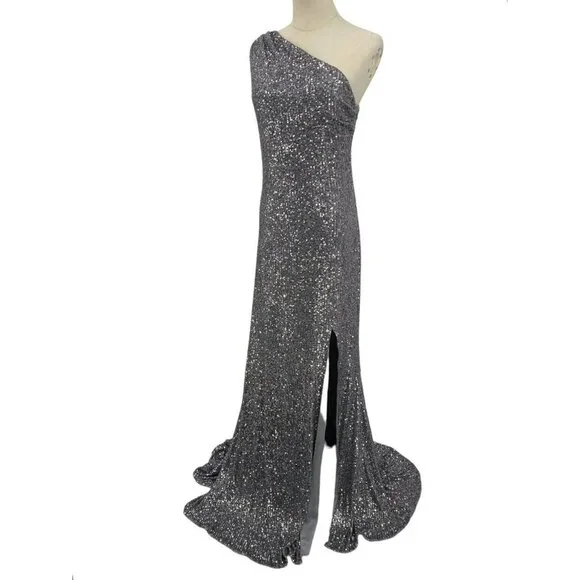 Pronovias The Party Edit Glamour Dress Silver Long Gown Prom‎ 8 Formal Designer